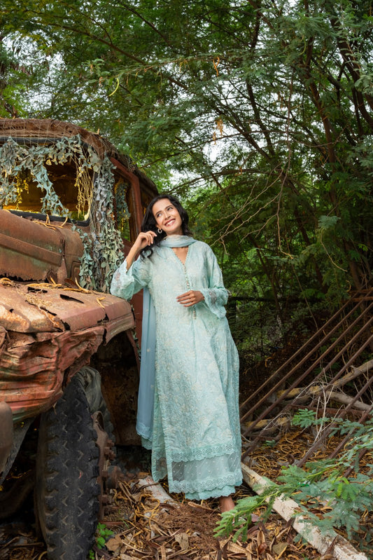 Ocean Splash 3 PC Embroidered Unstitched