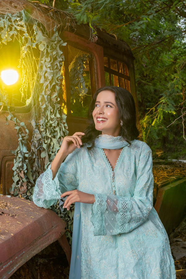 Ocean Splash 3 PC Embroidered Unstitched