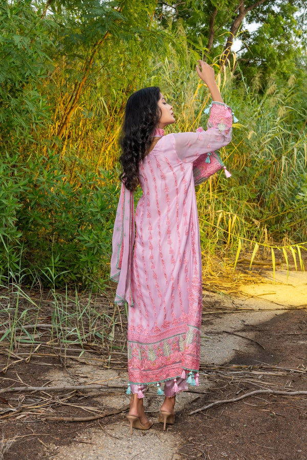 Royal Splendour 3 PC Embroidered Chiffon Suit